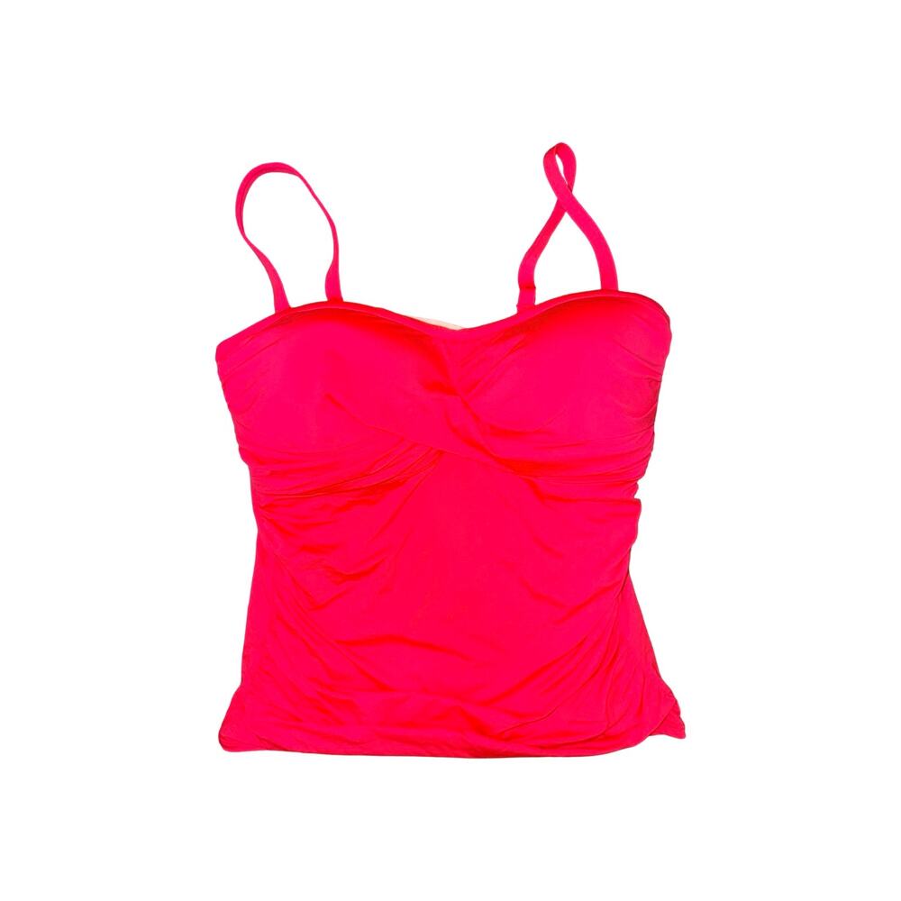 Gibson Latimer Hot Pink Ruched Tankini Top 36D